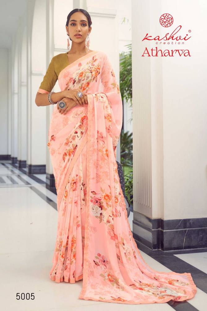 Atharva By Kashvi Weightless Printed Sarees Wholesale Shop In Surat